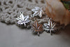 Antique Silver Small Maple Leaf Charms 15x19mm Set of 20 A7953
