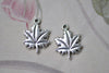 Antique Silver Small Maple Leaf Charms 15x19mm Set of 20 A7953