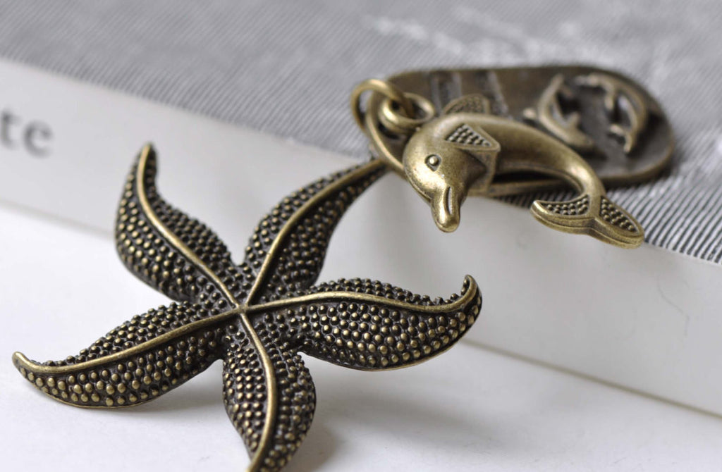 Antique Bronze Ocean Creature Kit Charms Pendants Set of 5 A7961