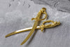 Gold Japanese Blade Katana Sword Pendant Charms Set of 10 A7978