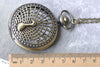 Pocket Watch - 1 PC Antique Bronze Large Size Peacock Pocket Watch A7965