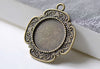 10 pcs Antique Bronze Fancy Pendant Tray Base Setting Blank A7972