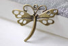 Dragonfly Charms Antique Bronze Cut Out Moth Pendants Set of 10 A7980