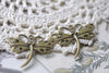 Dragonfly Charms Antique Bronze Cut Out Moth Pendants Set of 10 A7980