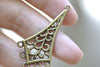 10 pcs Antique Bronze Rhombus Chandelier Earring Pendant A7990