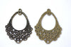 Antique Bronze Floral Chandelier Earring Pendants Set of 10 A7991