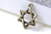 20 pcs Star of David Charms Antique Bronze Star Pendant A7994