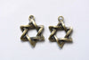 20 pcs Star of David Charms Antique Bronze Star Pendant A7994