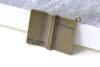 Antique Bronze Skull Book Pendant Charms 25x33mm Set of 10 A7996