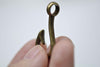 10 pcs Antique Bronze Unadorned Blank Fish Hook Charms A8001