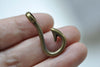 10 pcs Antique Bronze Unadorned Blank Fish Hook Charms A8001