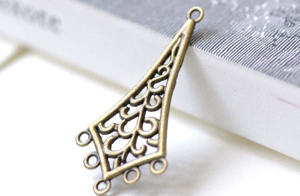 10 pcs Antique Bronze Rhombus Chandelier Earring Pendant A7990