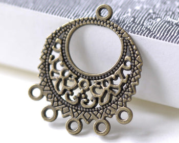 Antique Bronze Round Boho Chandelier Earring Set of 10 A7998