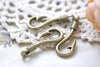 10 pcs Antique Bronze Coiled Fishing Hook Charms A8002