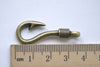 10 pcs Antique Bronze Coiled Fishing Hook Charms A8002