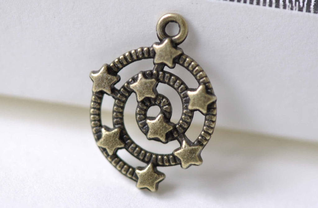 Antique Bronze Spiral Galaxy Star Universe Charms Set of 20 A8005