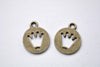 Cut out Princess Crown Round Antique Bronze Charms Set of 20 A8008