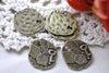 Antique Bronze Steampunk Key Lock Embossed Charms Set of 20 A8009