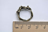 Antique Bronze Vine Leaf Ring Charms Round Pendants Set of 20 A8011