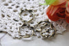 Antique Bronze Vine Leaf Ring Charms Round Pendants Set of 20 A8011