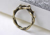 Antique Bronze Vine Leaf Ring Charms Round Pendants Set of 20 A8011