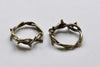Antique Bronze Vine Leaf Ring Charms Round Pendants Set of 20 A8011