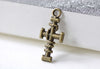 Antique Bronze Coiled Cross Religious Charms 12x26mm Set of 20 A8015