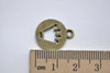 Cut out Princess Crown Round Antique Bronze Charms Set of 20 A8008