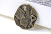 Antique Bronze Steampunk Key Lock Embossed Charms Set of 20 A8009