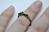 Antique Bronze Vine Leaf Ring Charms Round Pendants Set of 20 A8011