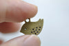 Flat Baby Bird Charms Antique Bronze Dotted Sparrow Set of 20 A8018