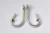 Antique Silver Fish Hook Charms Fishing Hook Pendants Set of 10 A8029