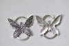Butterfly Connector Ring Bracelet Component Charms Set of 10 A8032