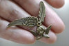 Antique Bronze Angel Feather Wing Kit Charms Set of 10 A8022