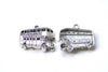 Antique Silver Double Decker London Bus Charms Set of 20 A8026