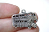 Antique Silver Double Decker London Bus Charms Set of 20 A8026