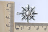 Antique Silver Sun Flame Fire Charms 25x28mm Set of 20 A8031