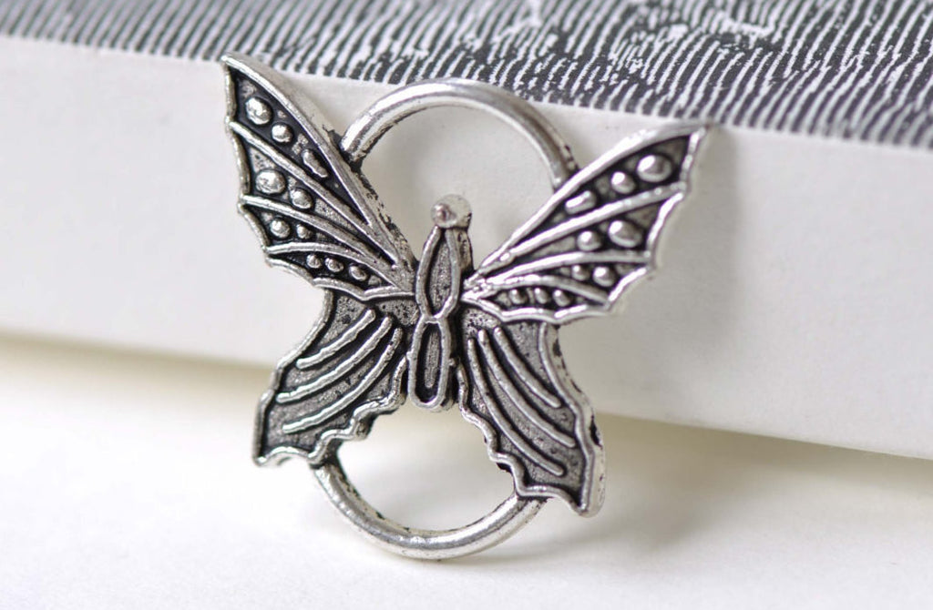 Butterfly Connector Ring Bracelet Component Charms Set of 10 A8032