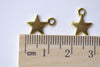 Bulk Antique Gold Star Charms 8x11mm Set of 50 A8047