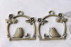 Antique Bronze Filigree Bird Cage Charms 25x26mm Set of 10 A8051