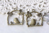 Antique Bronze Filigree Bird Cage Charms 25x26mm Set of 10 A8051