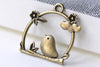 Antique Bronze Filigree Bird Cage Charms 25x26mm Set of 10 A8051