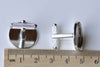 Silver Cuff Links Cufflinks With 18mm Bezel Cup Set of 10 A8053