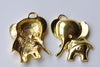 Gold Baby Elephant Pendants Kawaii Charms 36x37mm Set of 6 A8059