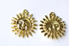 Gold Sun Face Charms Pendants 30mm Set of 10 A8061