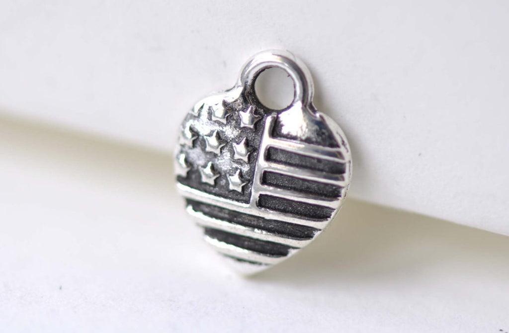 20 pcs Antique Silver Small Heart Charms 10x12mm A8057
