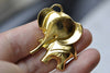 Gold Baby Elephant Pendants Kawaii Charms 36x37mm Set of 6 A8059