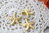 Shiny Gold Starfish Sea Star Pendants Charms 23mm Set of 10 A8060