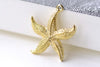Shiny Gold Starfish Sea Star Pendants Charms 23mm Set of 10 A8060