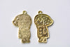 SALE Gold Girl Flat Charms 18x28mm Set of 10 A8074